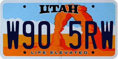 UT license plate W905RW