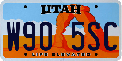 UT license plate W905SC