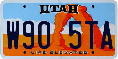 UT license plate W905TA