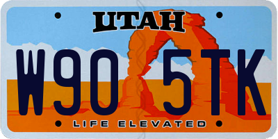 UT license plate W905TK