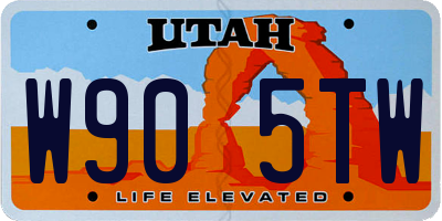 UT license plate W905TW