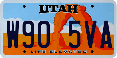 UT license plate W905VA
