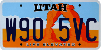 UT license plate W905VC