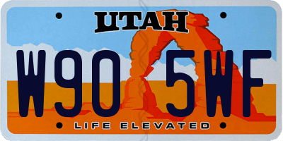 UT license plate W905WF