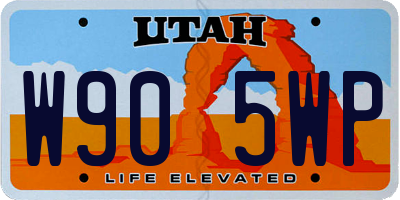 UT license plate W905WP
