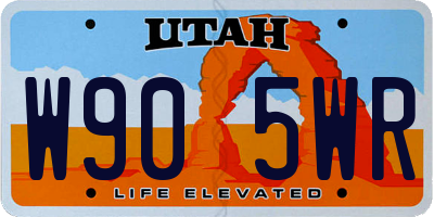 UT license plate W905WR