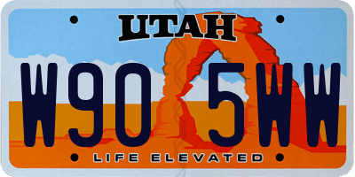 UT license plate W905WW