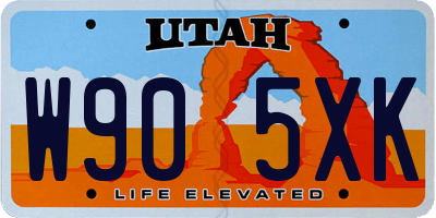 UT license plate W905XK