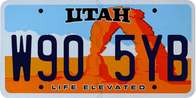 UT license plate W905YB