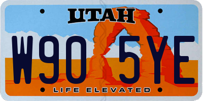 UT license plate W905YE
