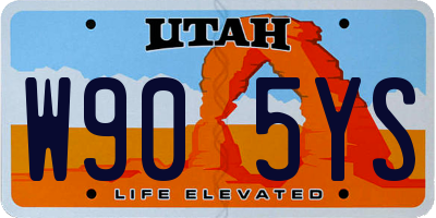 UT license plate W905YS