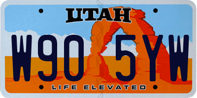 UT license plate W905YW