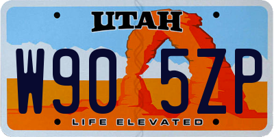 UT license plate W905ZP