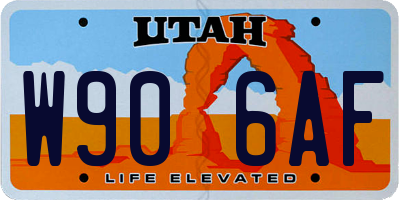UT license plate W906AF