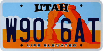 UT license plate W906AT
