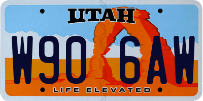 UT license plate W906AW
