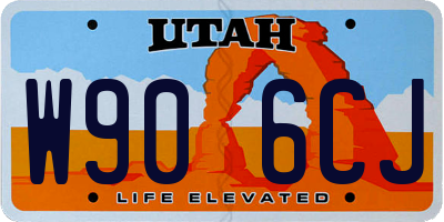 UT license plate W906CJ