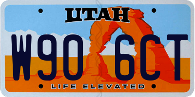 UT license plate W906CT