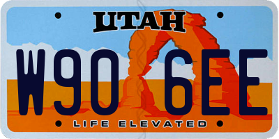 UT license plate W906EE