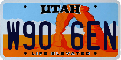 UT license plate W906EN