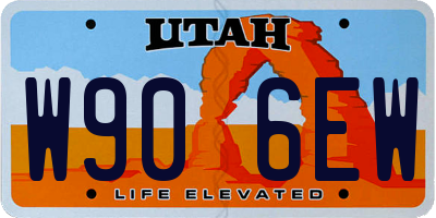 UT license plate W906EW
