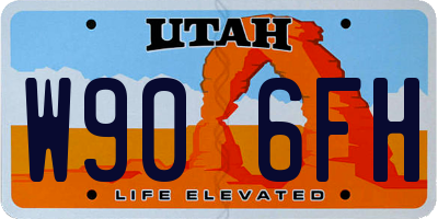 UT license plate W906FH