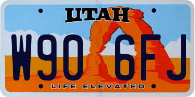UT license plate W906FJ