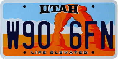 UT license plate W906FN
