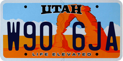 UT license plate W906JA
