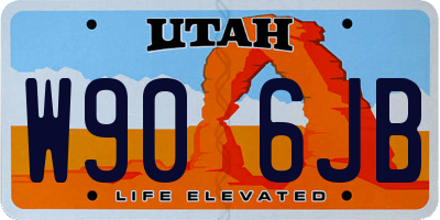 UT license plate W906JB