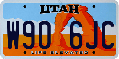UT license plate W906JC