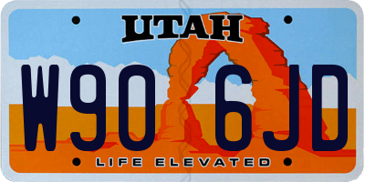 UT license plate W906JD