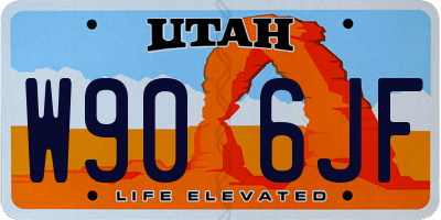 UT license plate W906JF