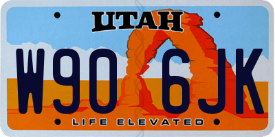UT license plate W906JK