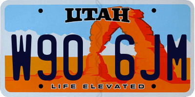 UT license plate W906JM