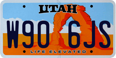 UT license plate W906JS