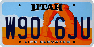 UT license plate W906JU