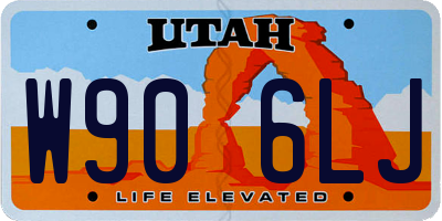 UT license plate W906LJ