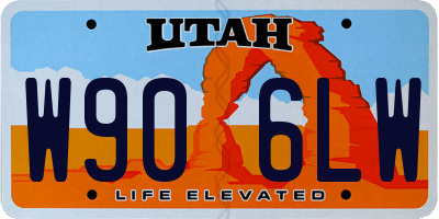 UT license plate W906LW