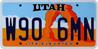 UT license plate W906MN