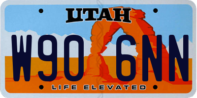 UT license plate W906NN