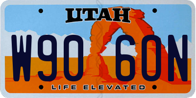 UT license plate W906ON