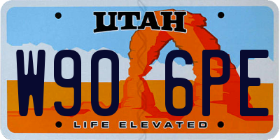 UT license plate W906PE