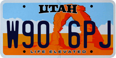UT license plate W906PJ