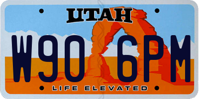 UT license plate W906PM