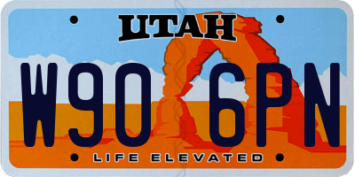 UT license plate W906PN