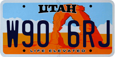 UT license plate W906RJ