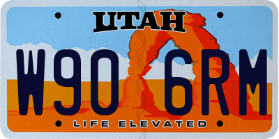 UT license plate W906RM