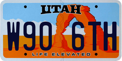 UT license plate W906TH