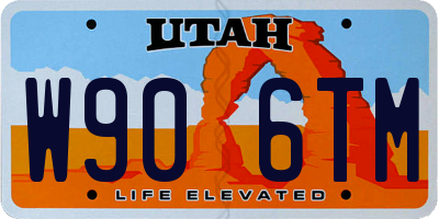 UT license plate W906TM